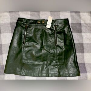 Blue Rain by Francesca’s - Olive Faux Leather Mini Skirt